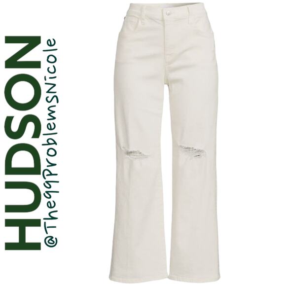 Hudson Rosalie Wide Leg Distressed Jeans - Picture 6 of 8